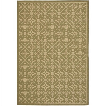 Safavieh 4 Ft. X 5 Ft. -7 In. Small Rectangle Indoor-Outdoor Courtyard- Green And Creme- Machine Made Rug CY6564-24-4